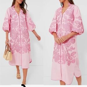 Hyacinth House Pink Embroidery Arem Caftan Sz XXS.